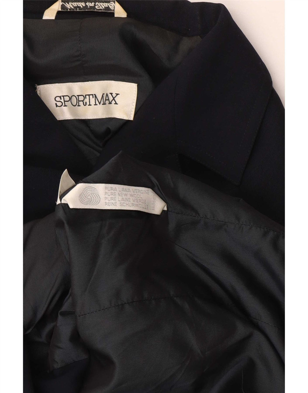 Женский пиджак Sportmax UK 12, средний темно-синий, шерсть