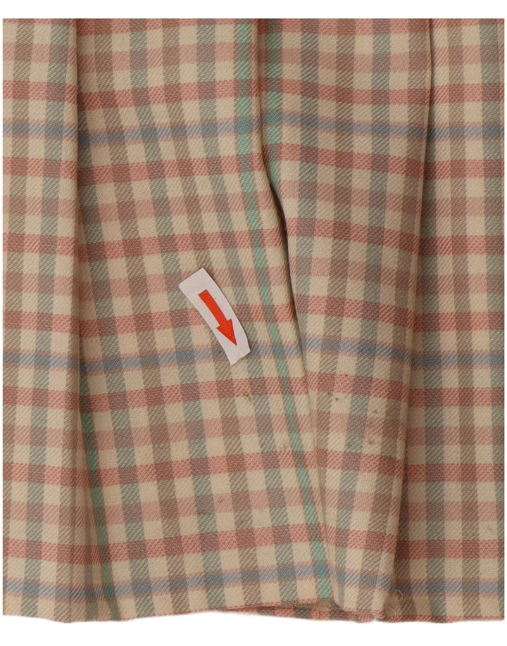 Винтажная женская мини-юбка IT 42 Medium W26 Разноцветная шерсть в мелкую клетку