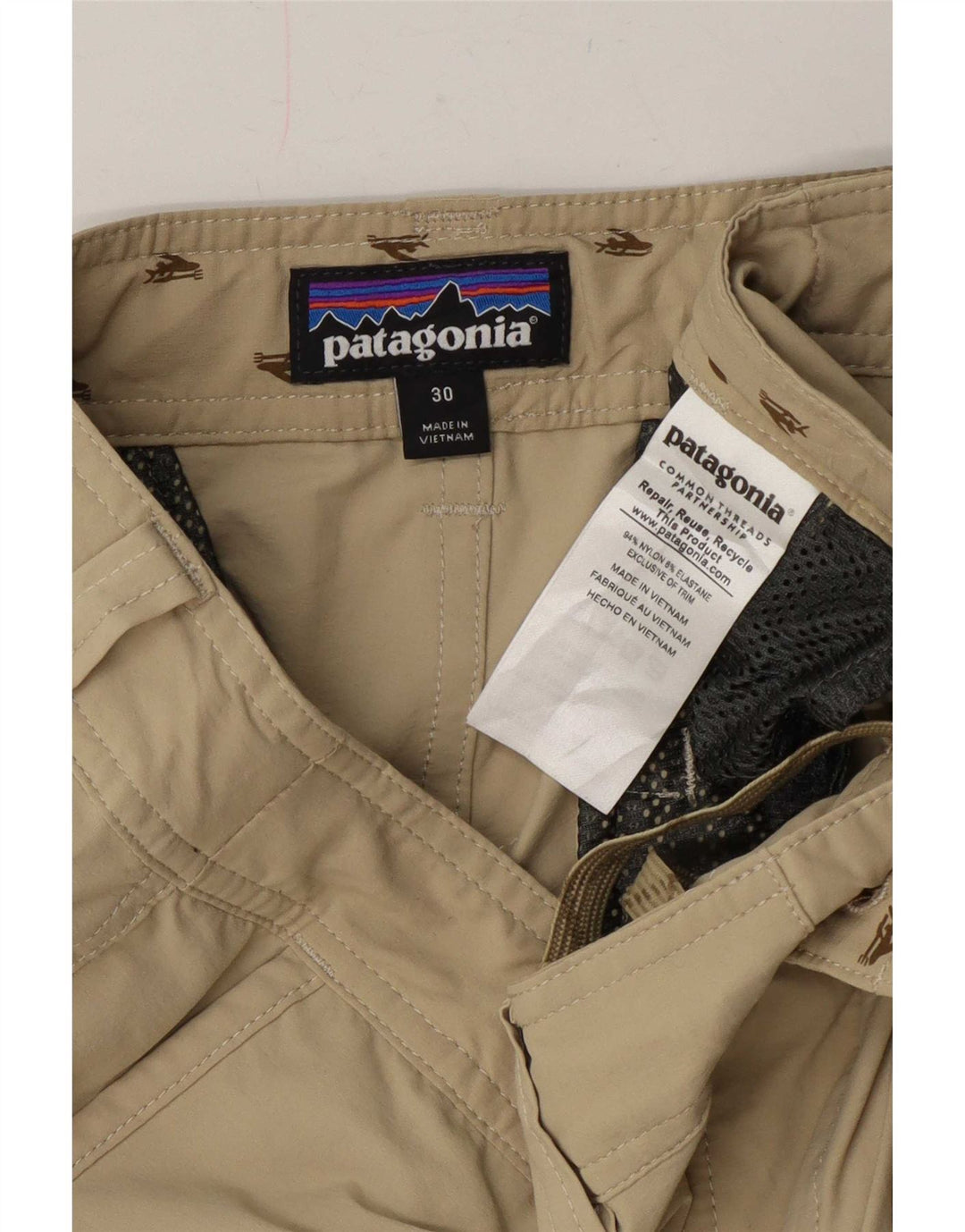 Мужские шорты чинос Patagonia W30, средний бежевый нейлон
