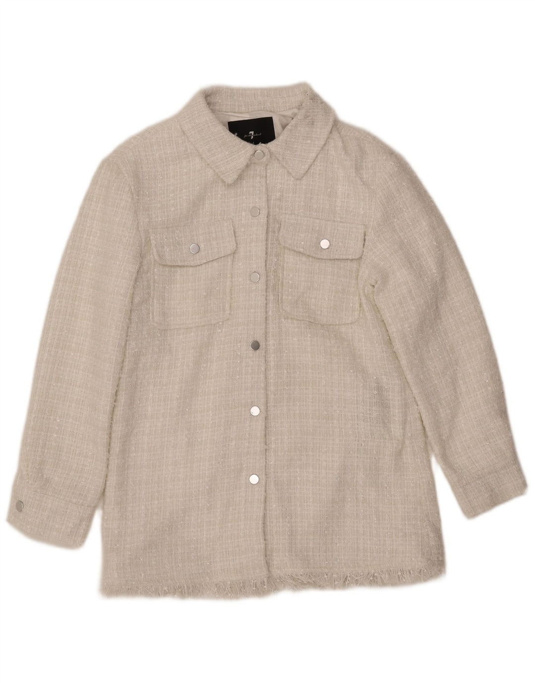 Женский бомбер 7 FOR ALL MANKIND UK 12, средний белый полиэстер