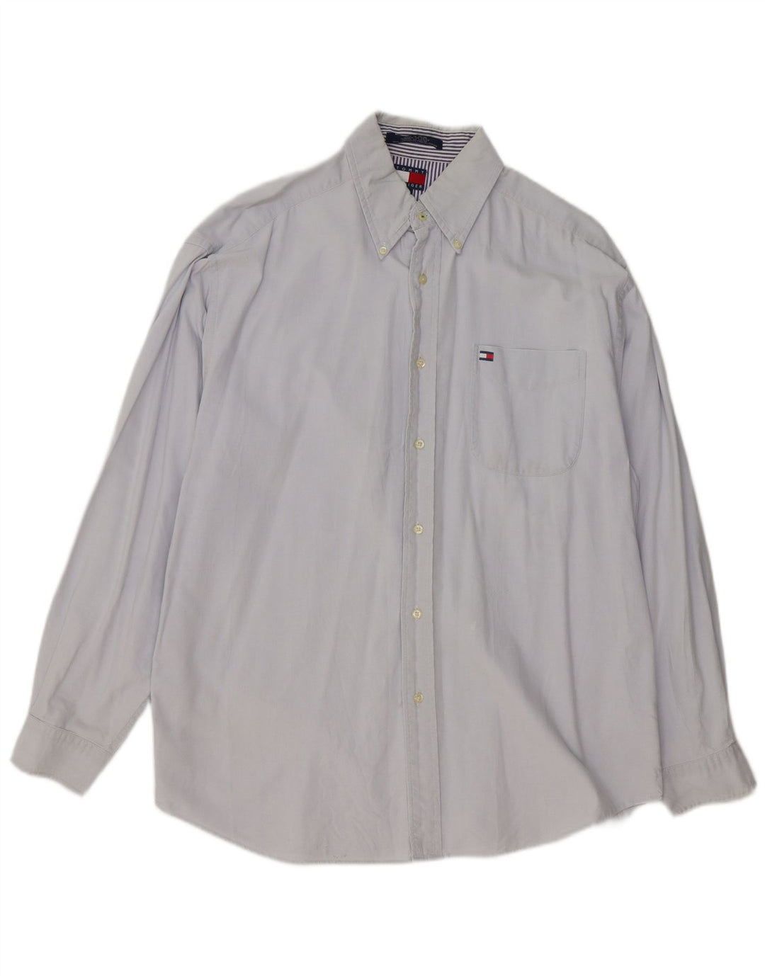 TOMMY HILFIGER Mens Grant Fit Shirt Large Blue Cotton