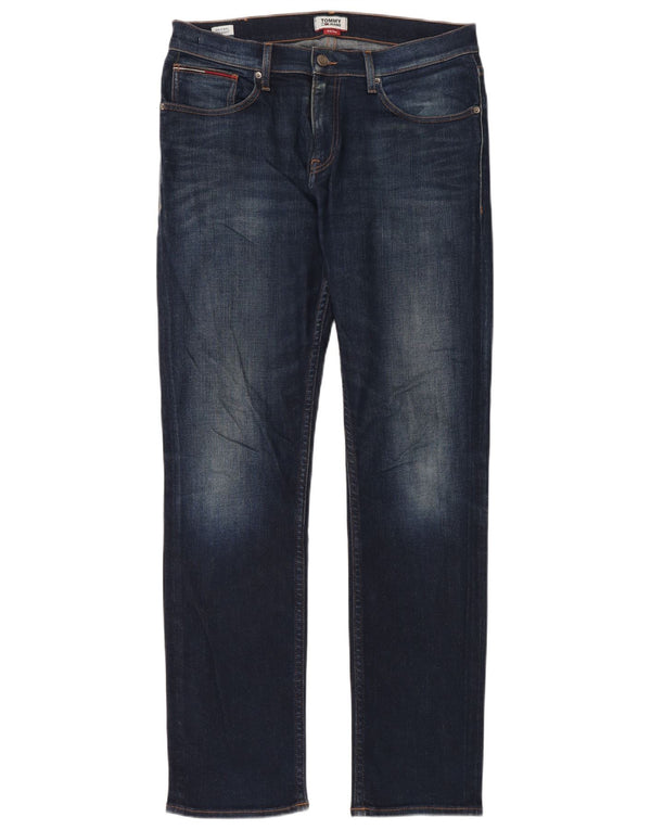 Мужские прямые джинсы Tommy Hilfiger W34 L34 темно-синие, хлопок