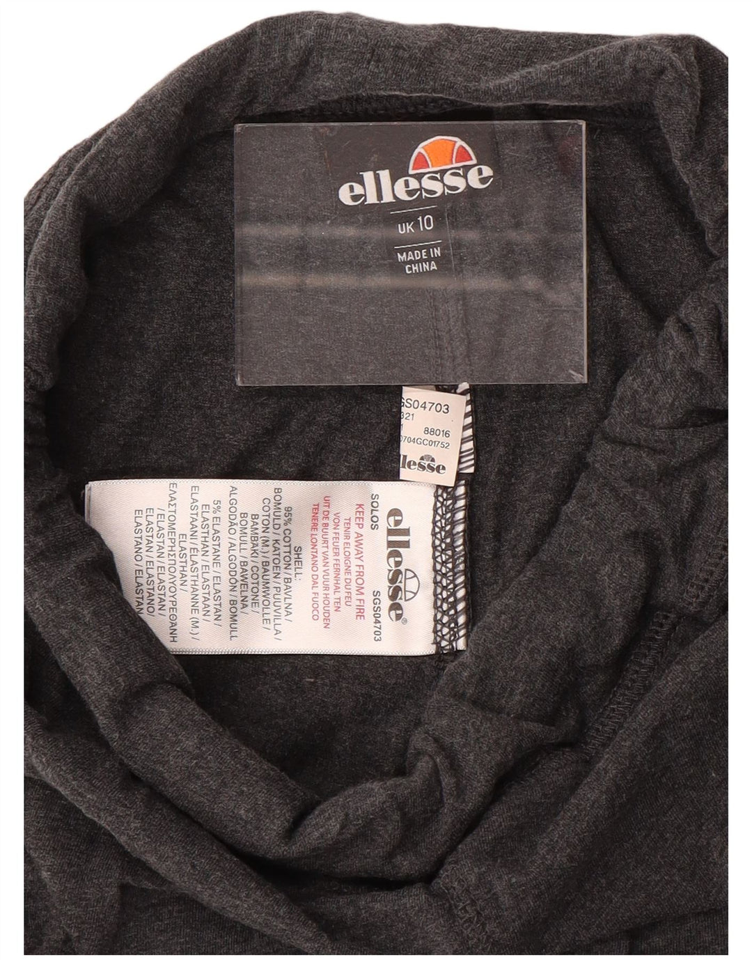 Женские леггинсы с рисунком Ellesse UK 10, маленькие серые, хлопок