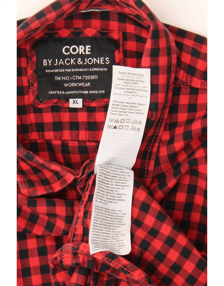 Мужская рубашка Jack & Jones XL из хлопка в красную клетку