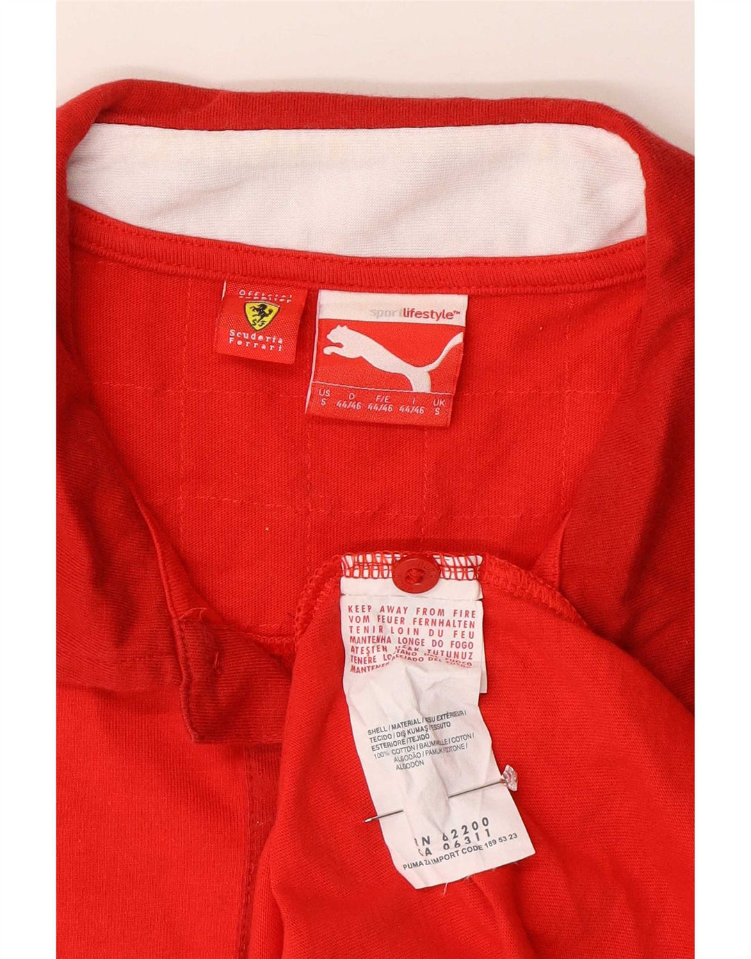 Мужская рубашка-поло Puma Ferrari, маленькая красная, хлопковая