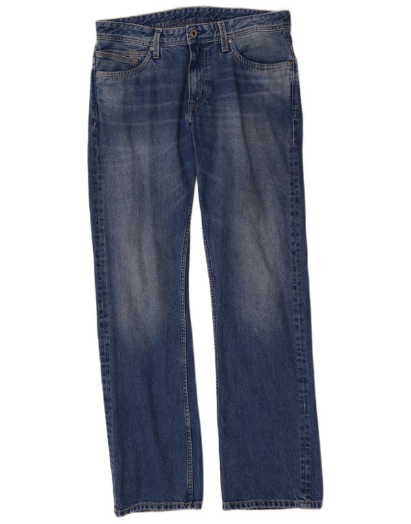 PEPE JEANS Женские прямые джинсы W32 L34 Синий хлопок