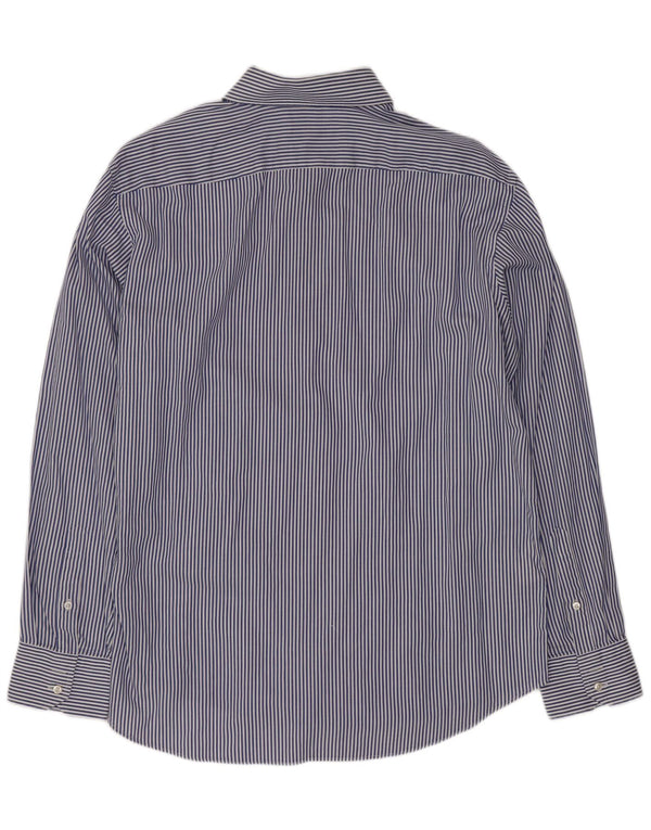 Мужская рубашка Hugo Boss, размер 43 17 XL, синяя хлопковая полоска