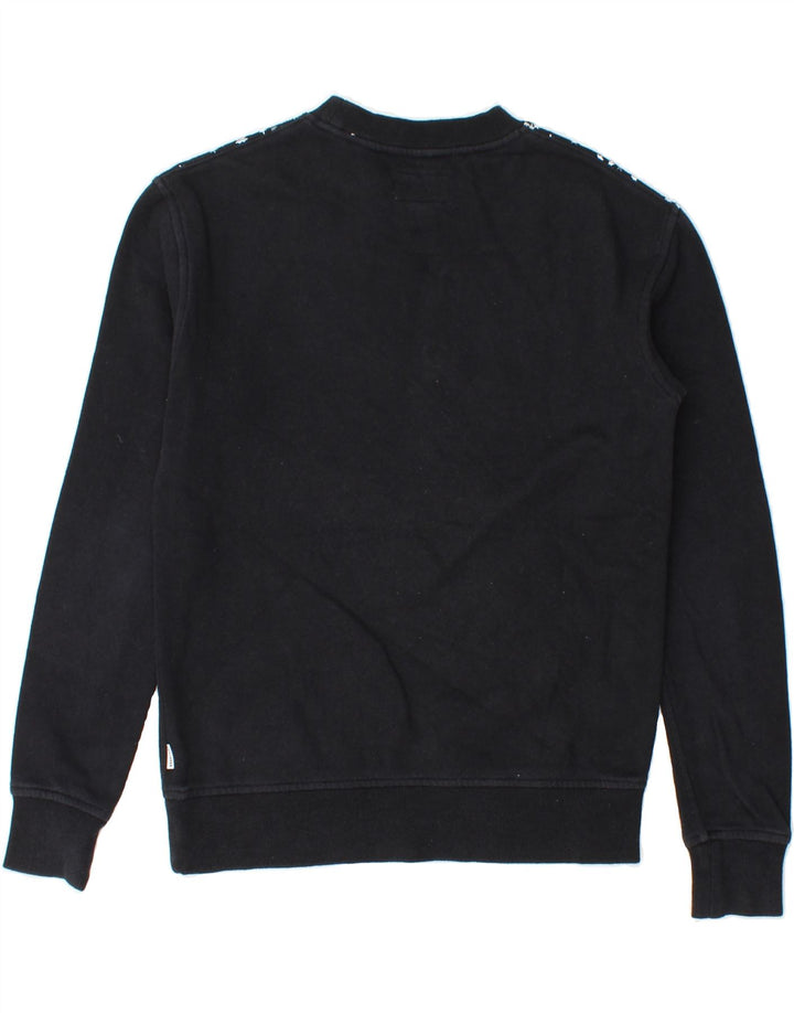CONVERSE Womens Abstract Pattern Sweatshirt Jumper UK 6 XS Black Cotton Vintage Converse and Second-Hand Converse from Messina Hembry 