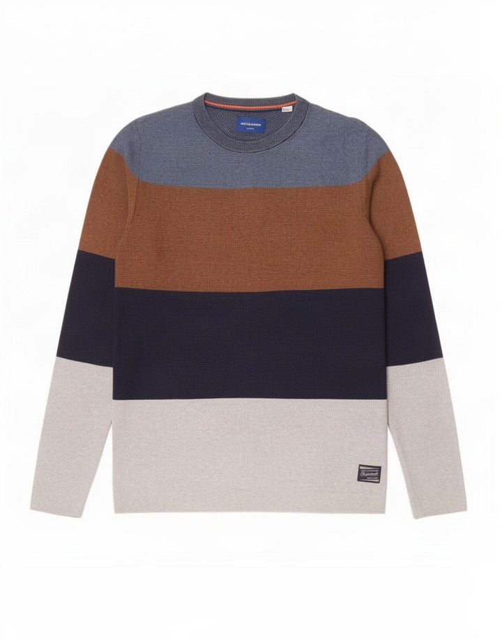 Мужской джемпер с круглым вырезом Jack & Jones, средний, разноцветный, с цветными блоками