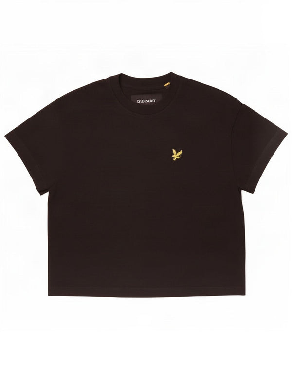 Женская укороченная футболка Lyle & Scott UK 6 XS, черный хлопок