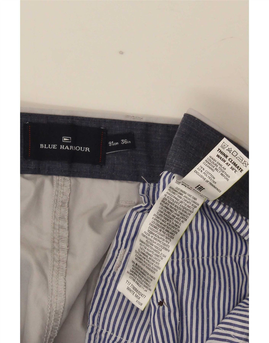 Мужские шорты чинос Marks & Spencer Blue Harbour W36, большие, серые, хлопковые