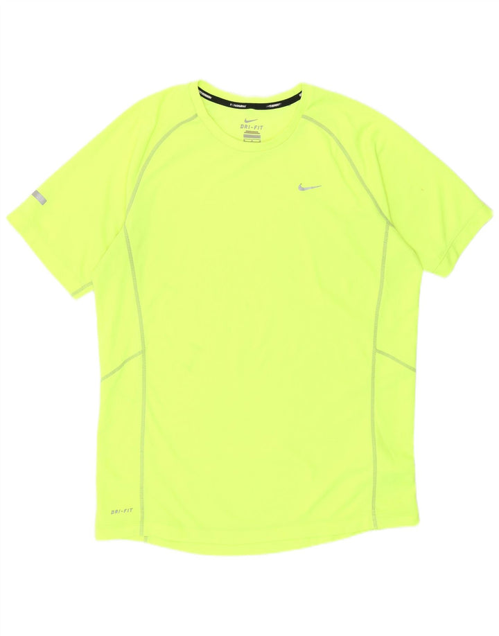 Мужская футболка Nike Dri Fit из полиэстера среднего желтого цвета