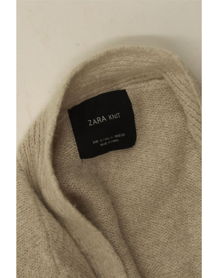 Женский открытый кардиган Zara UK 10, маленький бежевый