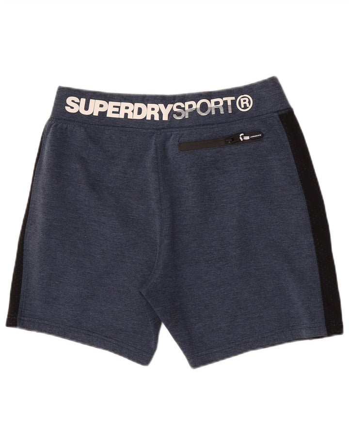 Мужские спортивные шорты Superdry с графическим рисунком, большие темно-синие, полиэстер с цветными блоками
