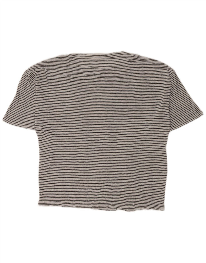 Женская футболка выходного дня Max Mara Top UK 14, средняя белая полоска в морском стиле