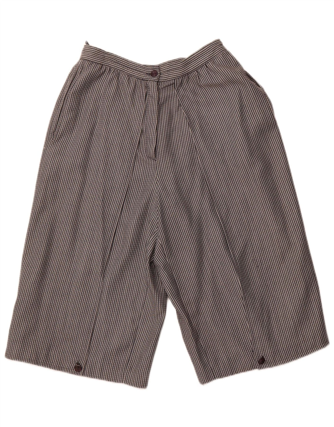 ВИНТАЖНЫЕ женские шорты-бермуды с высокой талией IT 44 Medium W26 Серые в полоску