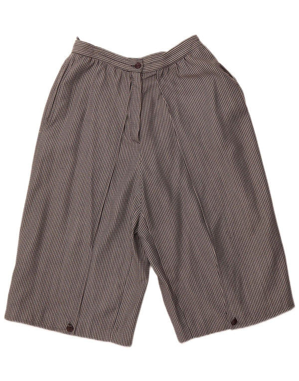 ВИНТАЖНЫЕ женские шорты-бермуды с высокой талией IT 44 Medium W26 Серые в полоску