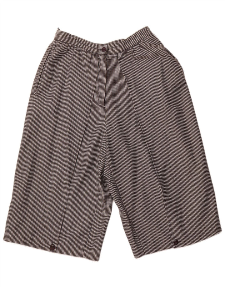 ВИНТАЖНЫЕ женские шорты-бермуды с высокой талией IT 44 Medium W26 Серые в полоску