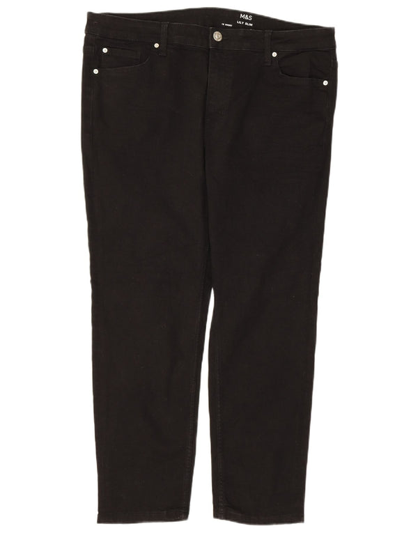 Женские зауженные джинсы MARKS & SPENCER Lily UK 18 XL W36 L26, черный хлопок