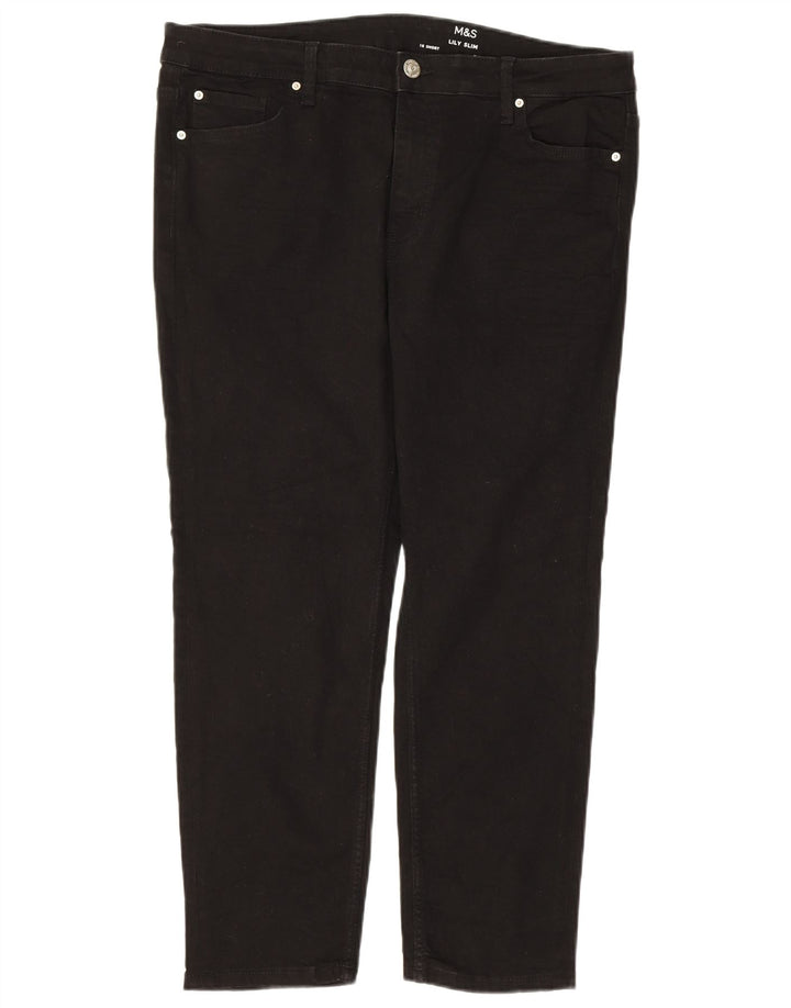 Женские зауженные джинсы MARKS & SPENCER Lily UK 18 XL W36 L26, черный хлопок