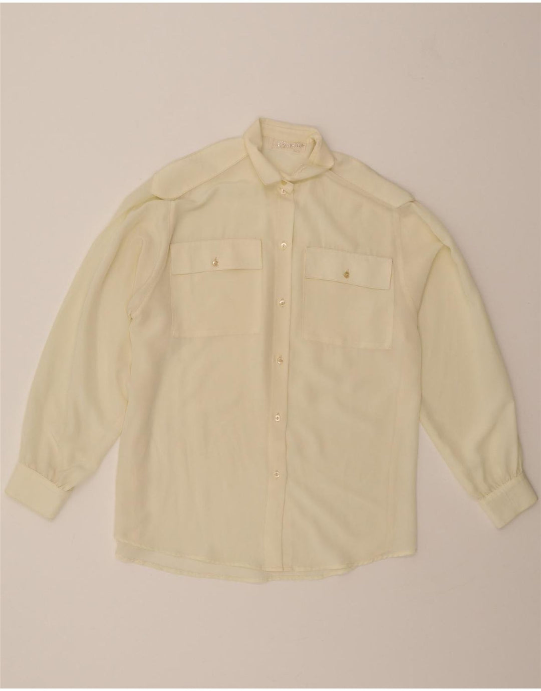 VINTAGE Womens Shirt Blouse UK 14 Large Off White Vintage Vintage and Second-Hand Vintage from Messina Hembry 