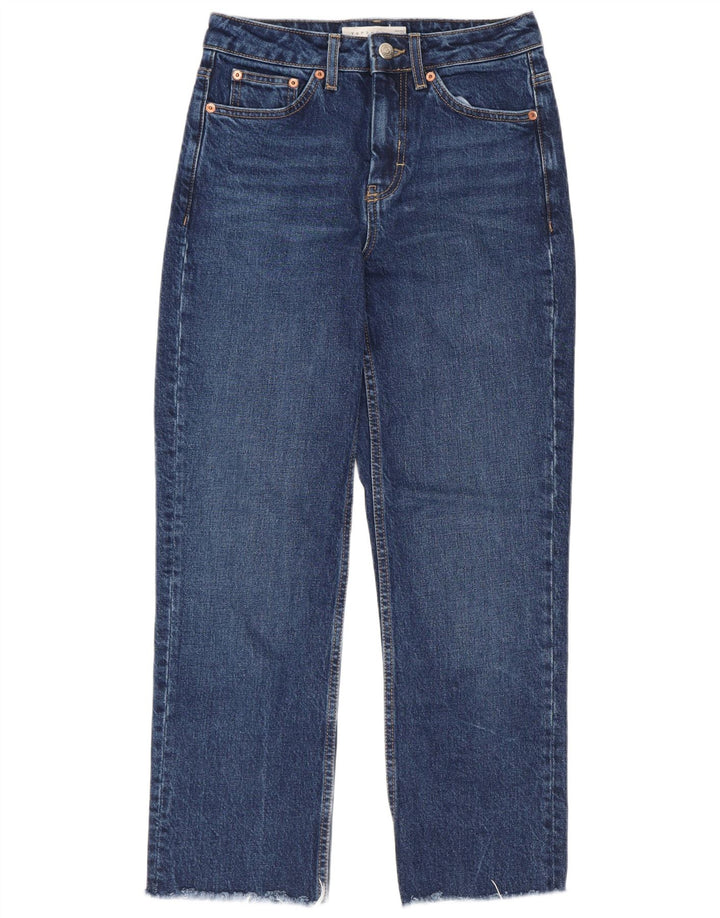 Topshop Женские прямые джинсы W25 L26 Синие хлопковые
