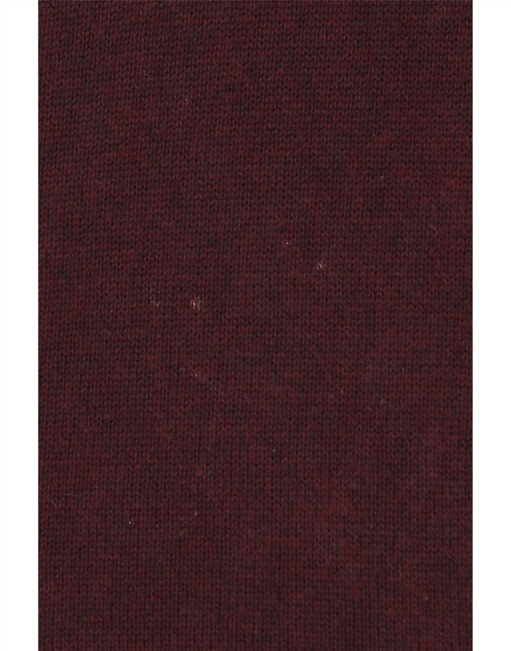 Мужской джемпер с воротником на молнии FAT FACE, большой бордовый хлопковый свитер