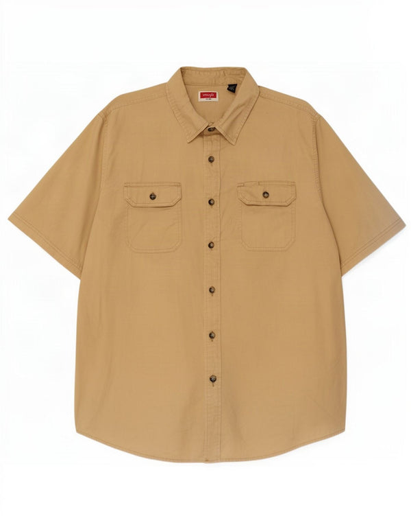 Мужская рубашка с коротким рукавом Wrangler XL, бежевый хлопок