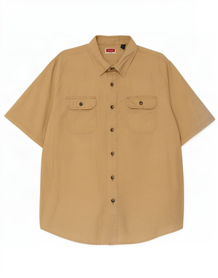 Мужская рубашка с коротким рукавом Wrangler XL, бежевый хлопок
