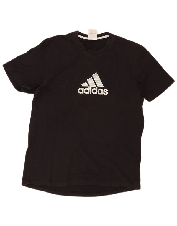 Мужская футболка с рисунком Adidas Top UK 42/44, большая черная, хлопок