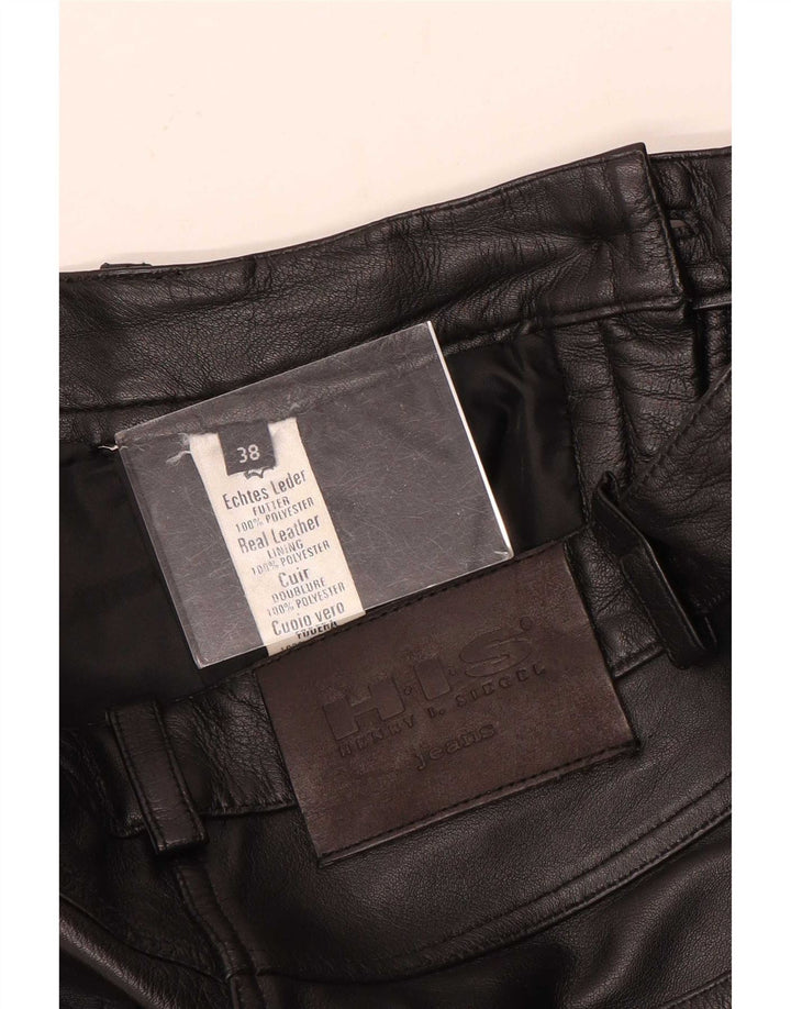 Брюки женские прямые кожаные H.I.S EU 38 Medium W28 L34 черные