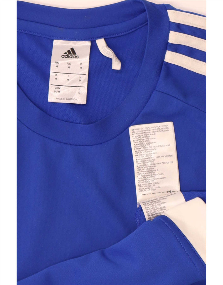 Мужская футболка Adidas Climalite, верх, средний синий, полиэстер с цветными блоками