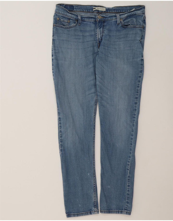 LEVI'S Womens 524 Super Low Straight Jeans W32 L32 Blue Cotton Vintage Levi's and Second-Hand Levi's from Messina Hembry 