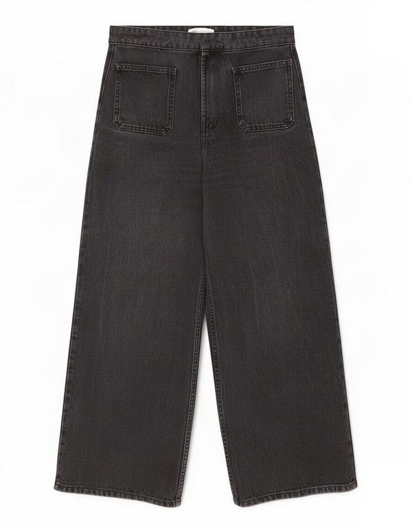 Женские широкие джинсы с завышенной талией Zara EU 36 XS W26 L25 Серые