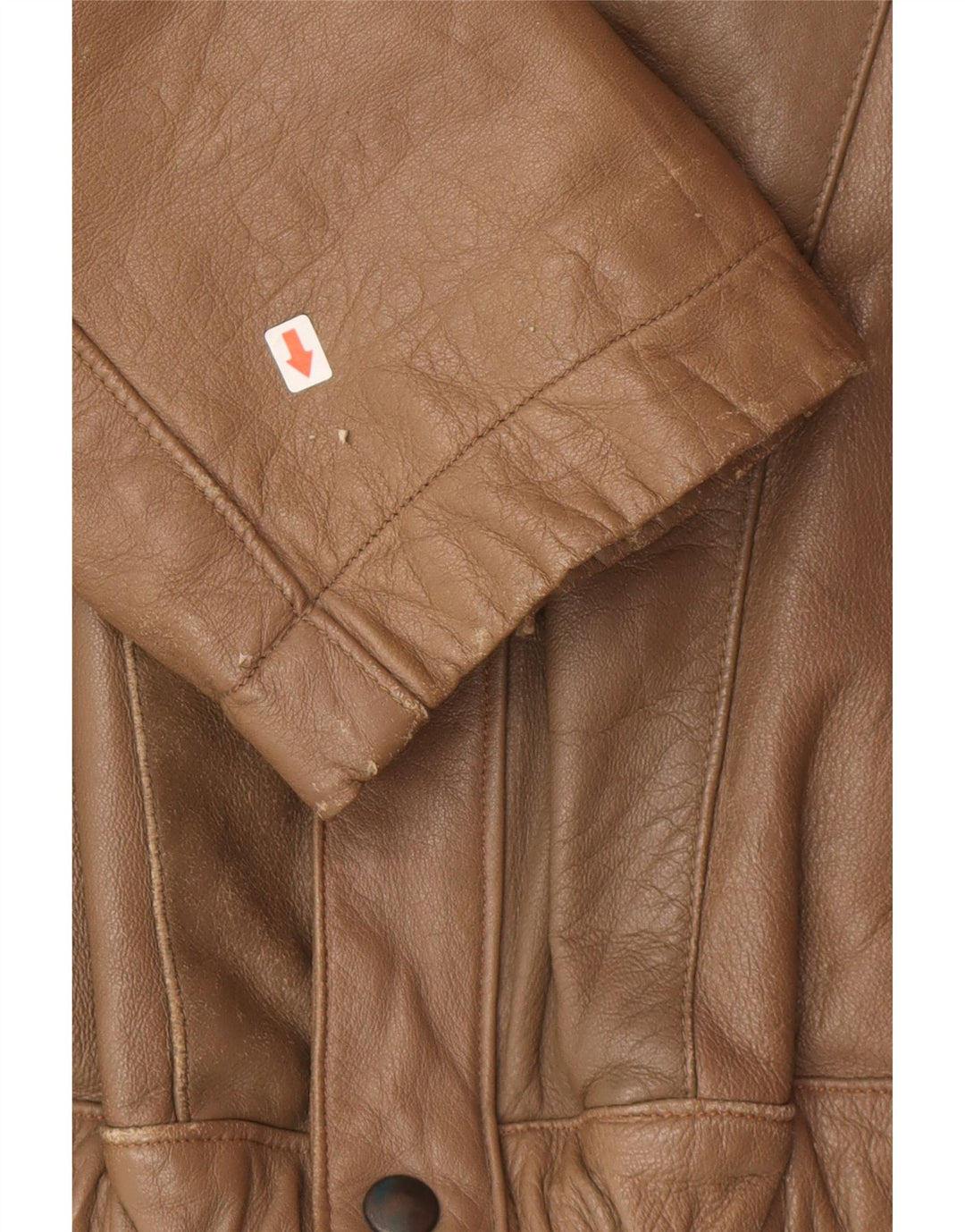 Винтажная мужская кожаная куртка UK 38 среднего коричневого цвета