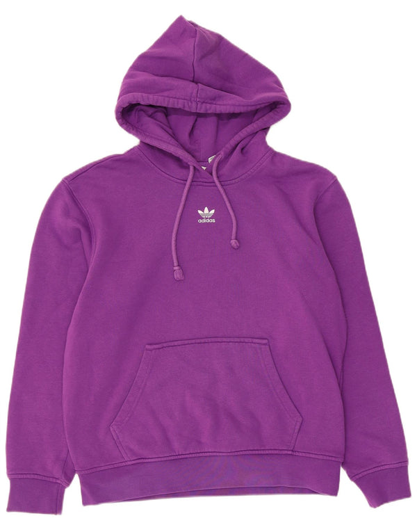 Женский джемпер с капюшоном Adidas Oversized UK 10, маленький фиолетовый, хлопок