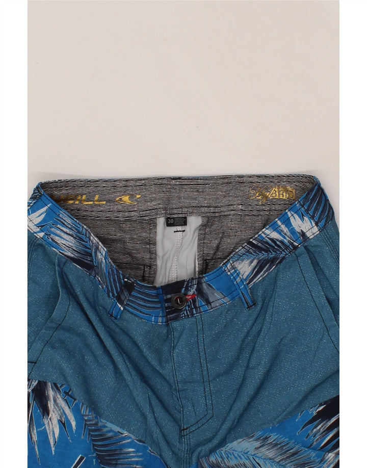 O'NEILL Mens Abstract Pattern Chino Shorts W30 Medium Blue Colourblock Vintage O'Neill and Second-Hand O'Neill from Messina Hembry 