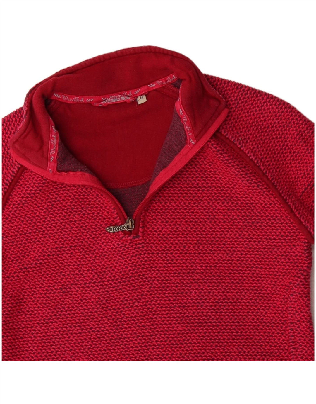 Женский свитер WEIRD FISH с воротником на молнии, Великобритания 12, средний красный