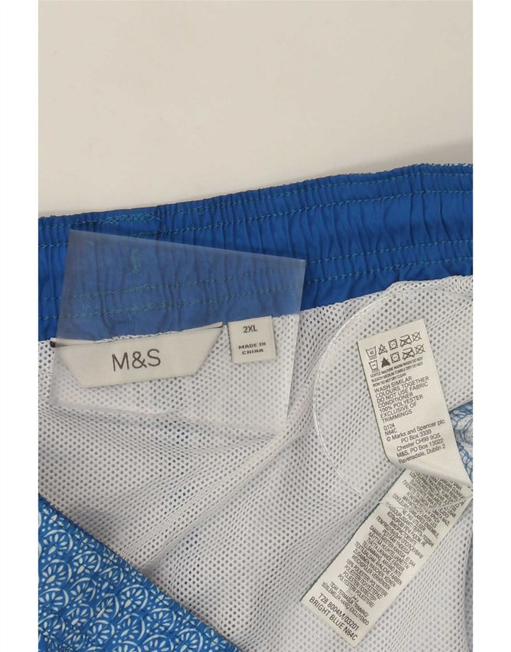 Мужские шорты для плавания Marks & Spencer 2XL, синие, полиэстер с цветочным принтом