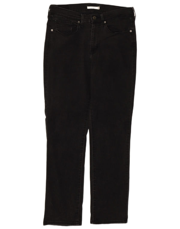 Женские прямые джинсы LEVI'S с высокой талией (США 10, большие W30 L30), черные