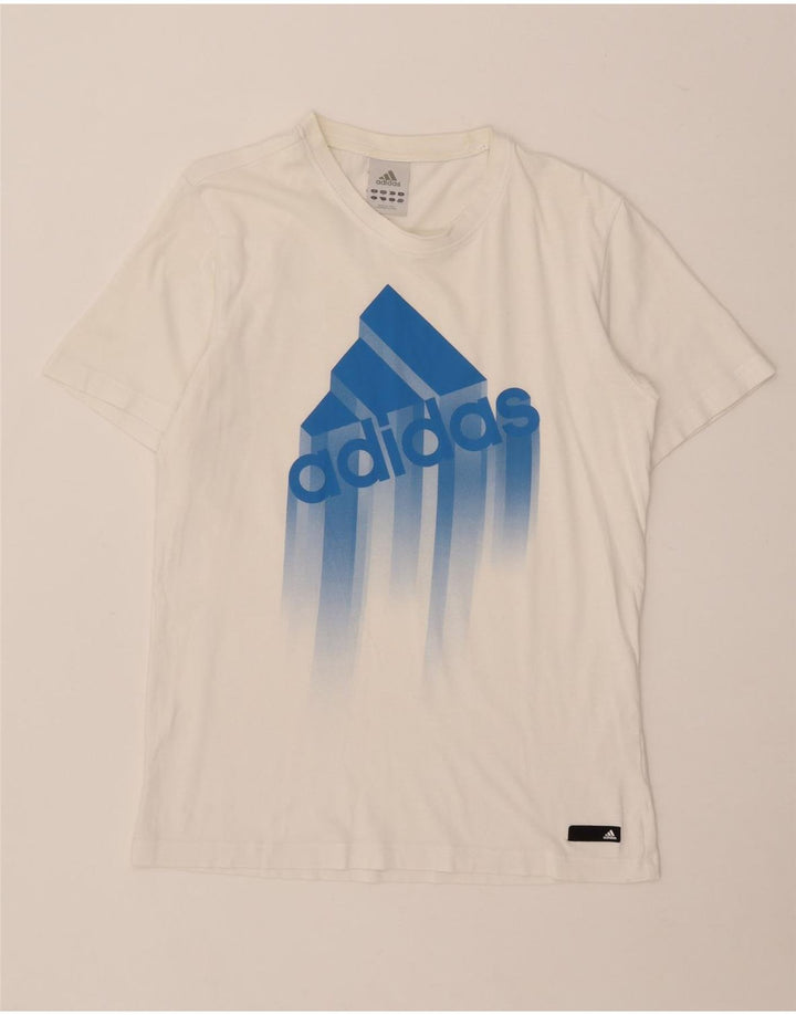 Мужская футболка с рисунком Adidas, маленькая белая