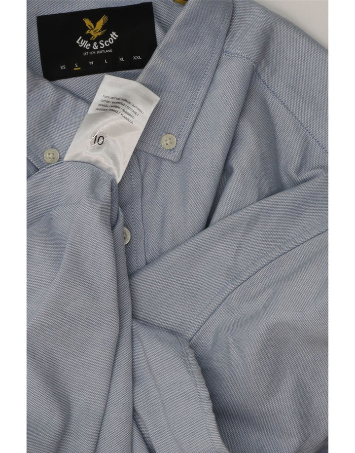 Мужская рубашка с коротким рукавом Lyle & Scott, маленький синий хлопок