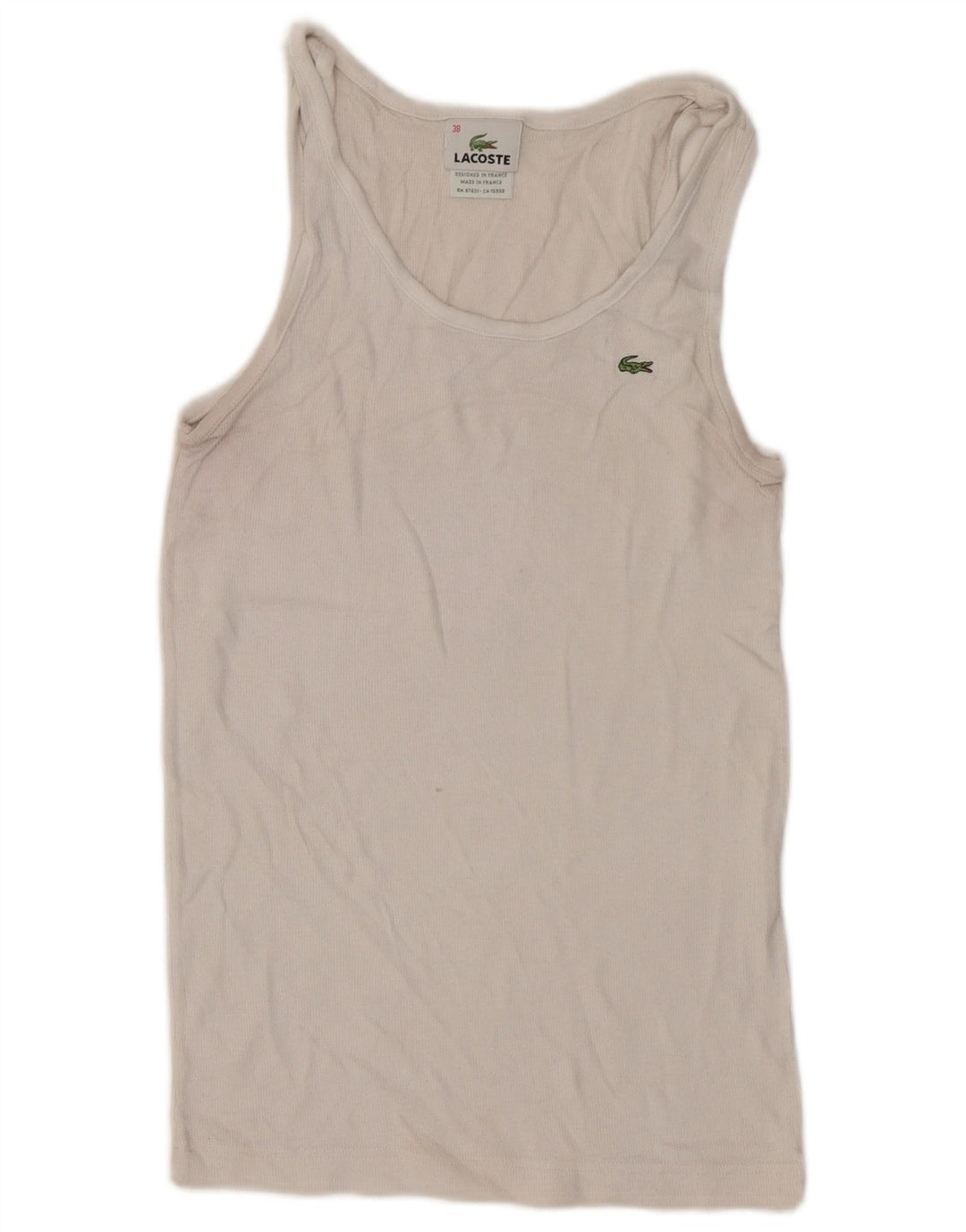 Lacoste Женский жилет, размер 38, средний белый хлопок