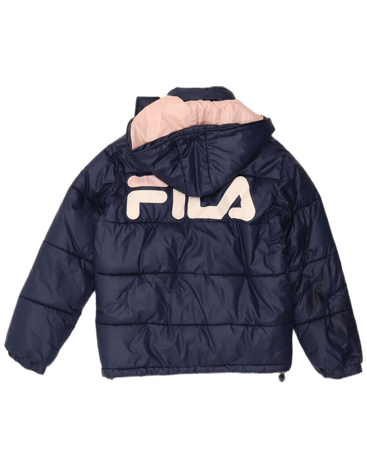Fila Женская утепленная куртка оверсайз с графическим рисунком UK 6 XS Темно-синий полиэстер