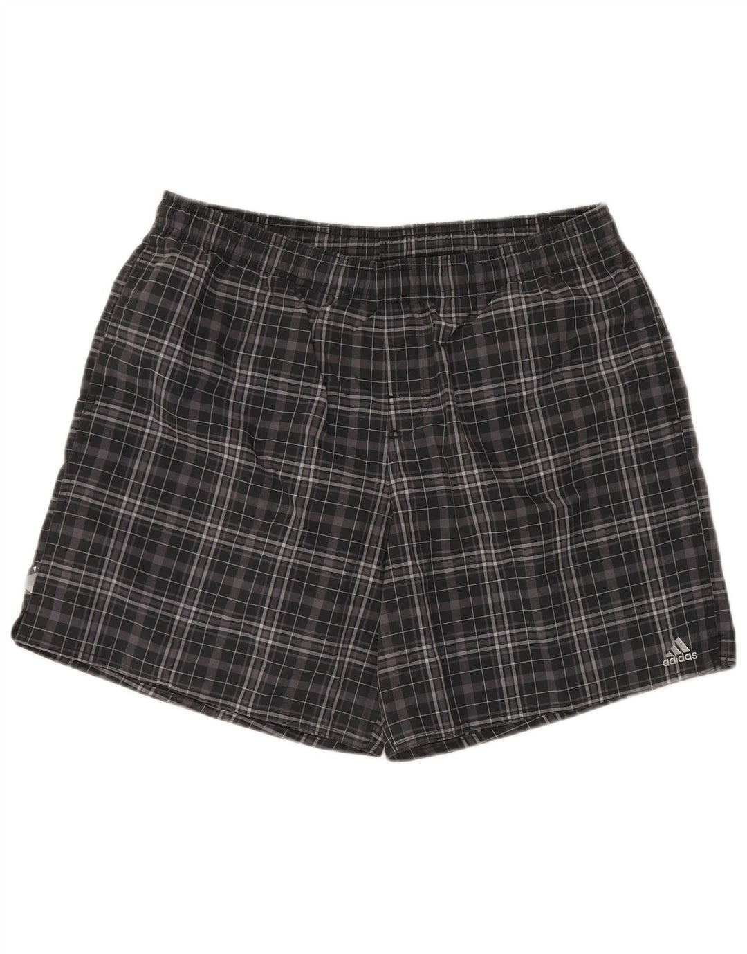 Мужские шорты для плавания ADIDAS, большие черные полиэстер в клетку