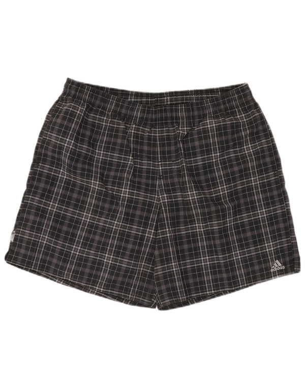 Мужские шорты для плавания ADIDAS, большие черные полиэстер в клетку