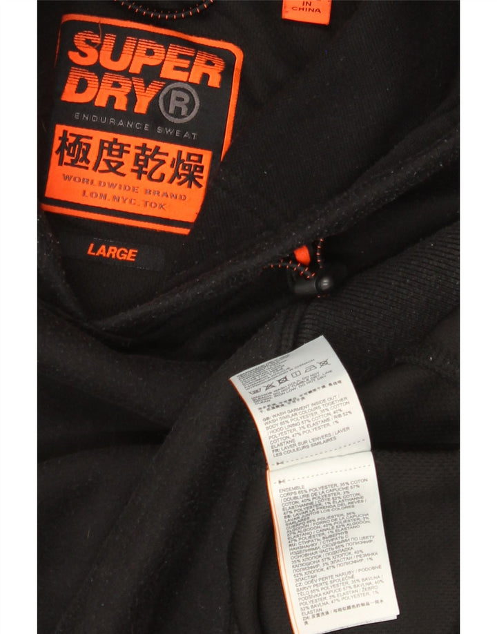 Мужской джемпер с капюшоном Superdry, большой черный, полиэстер