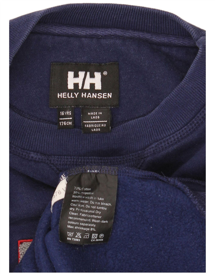 Джемпер с рисунком Helly Hansen для мальчиков 15–16 лет, темно-синий, хлопок