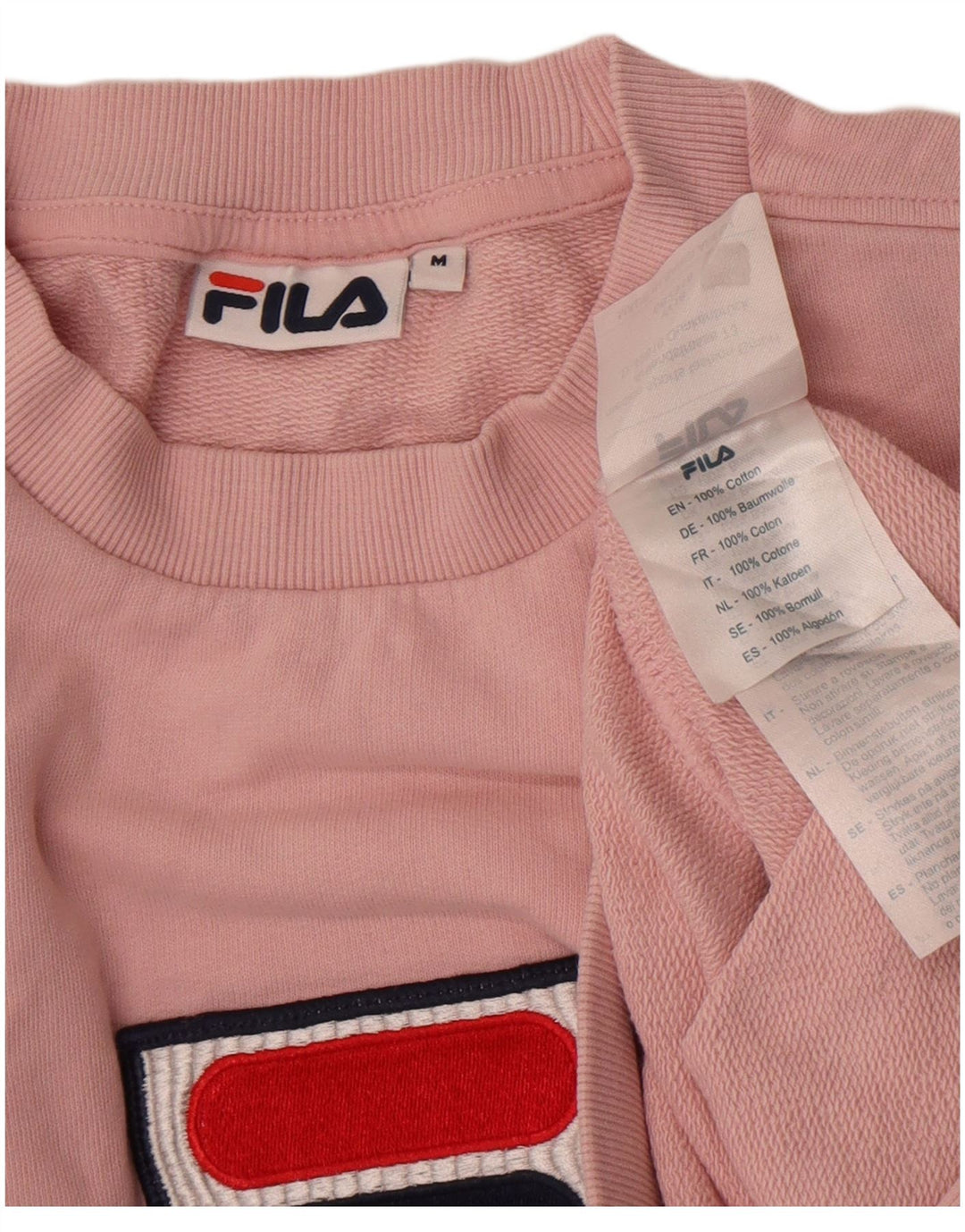 Женский свитер с рисунком Fila UK 14, хлопковый средний розовый цвет