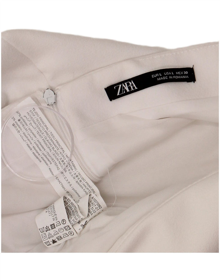 Женская мини-юбка Zara, большая W30, белый полиэстер